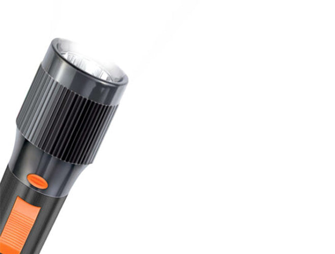 LED Dry Battery Torch Ribbed Neck (LEON)